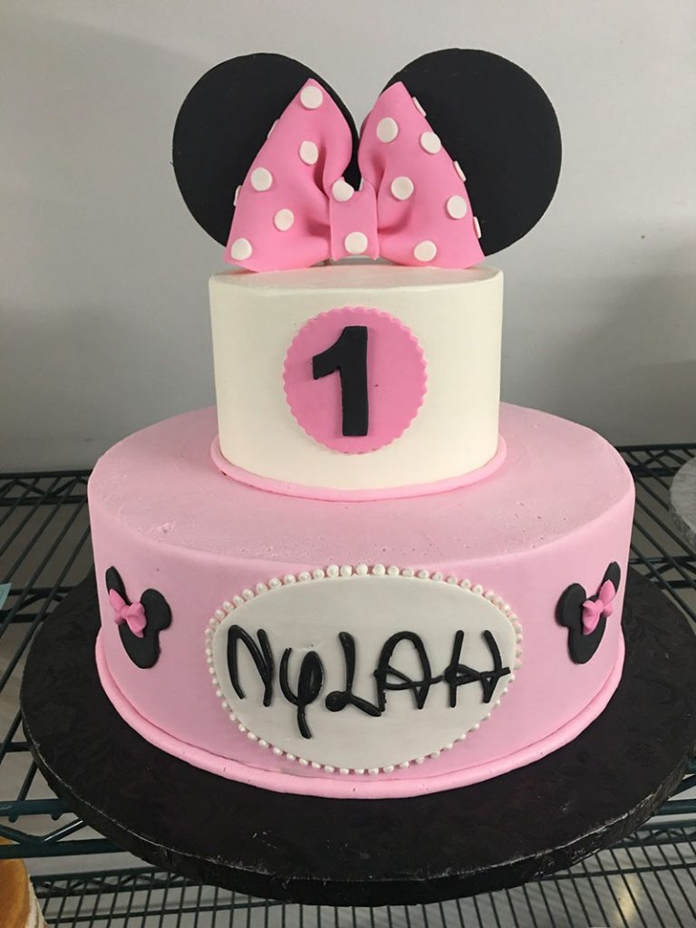 Minnie Mouse Cake 2 tier - Montilio's Bakery